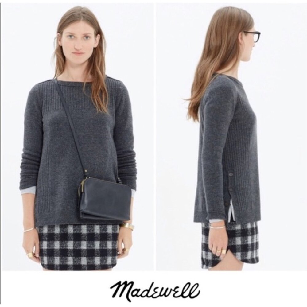 Madewell Pinewood Merino Wool Sweater in Grey